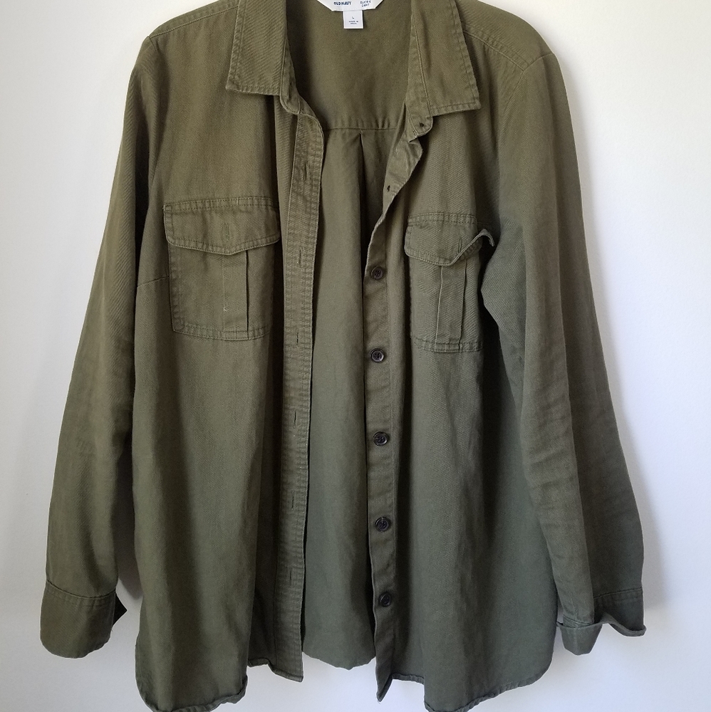 Old Navy Army Green Button up shirt